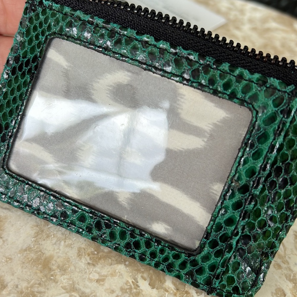 AIMEE KESTENBERG Alia Skinny ID case credit card holder in Emerald Snake - Picture 8 of 17